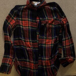 Old Navy Women's Multicolor Plaid Button Down Shirt